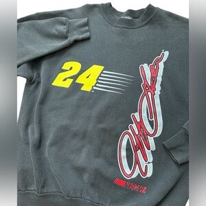 Vintage 1997 NASCAR Jeff Gordon Black Sweatshirt Men’s Size L Faded Retro Grunge
